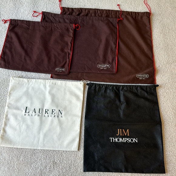 Handbags - Bundle of five handbags dust bags - 3 Coach, 1 Ralph Lauren & 1 Jim Thompson.